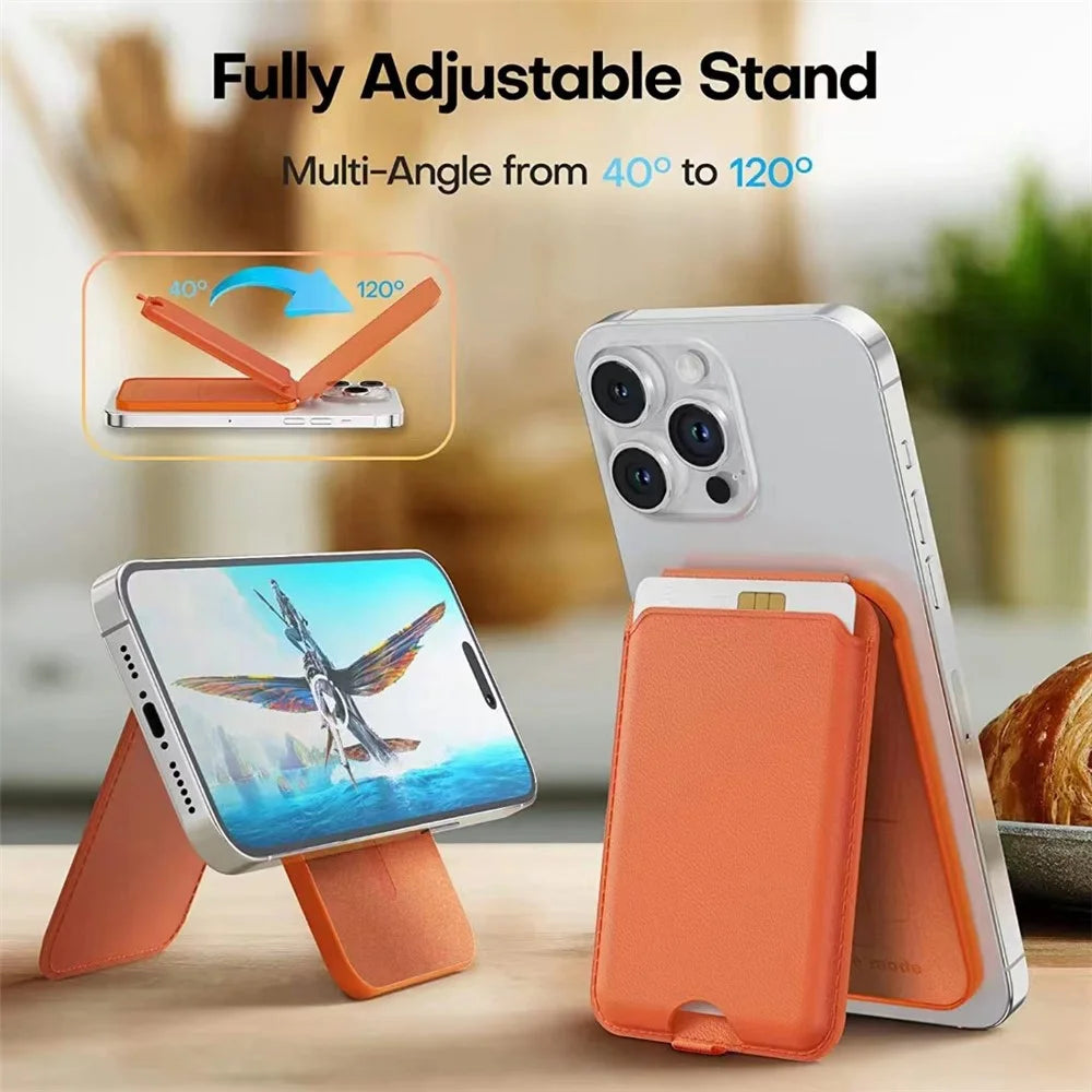 ILEX PACK Card Bag for Mobile Phone with Adjustable Kickstand - Orange - 4