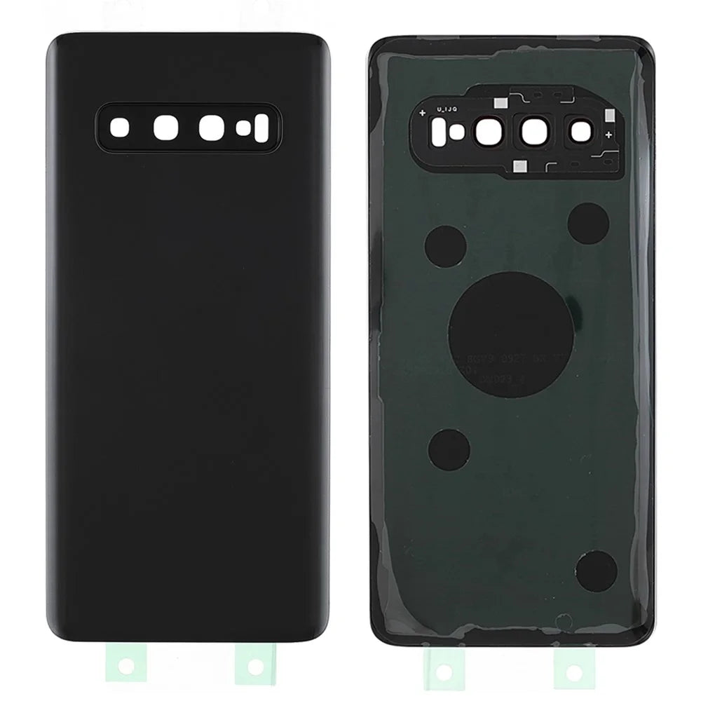 Back Battery Housing Cover with Camera Ring Lens Cover Replacement (without Logo) for Samsung Samsung Galaxy S10 - Black - 1