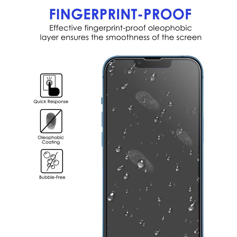 For iPhone 14 Plus 6.7 inch Ultra Clear Anti-fingerprint Tempered Glass Screen Protector Full Covering Film + Precise Cutout Camera Lens Protector - 2