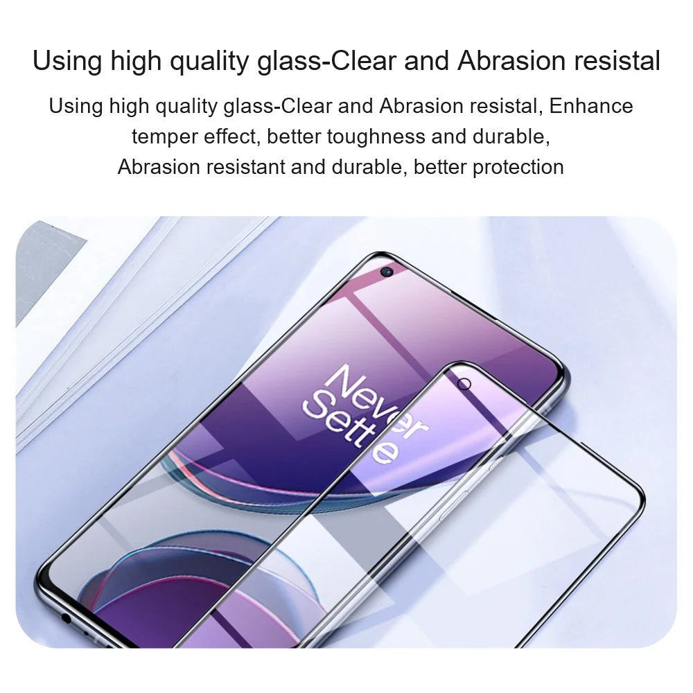 AMORUS 2Pcs / Pack for OnePlus Nord CE 2 5G Silk Printing Tempered Glass Full Glue Full Size Secondary Strengthening Screen Film - Black - 7