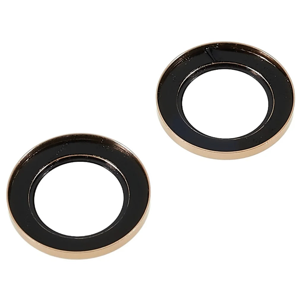 2Pcs / Set for iPhone 14 6.1 inch / 14 Plus 6.7 inch Glitter Rhinestone Camera Lens Protector Metal Ring Tempered Glass Lens Fim - Gold - 4