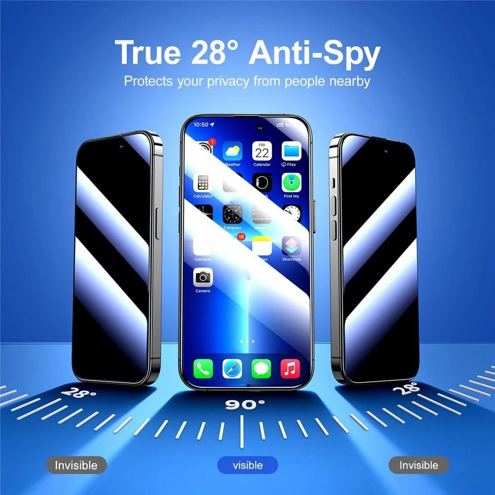 JOYROOM JR-P01 Anti-Spy Silk Printing Screen Protector for iPhone 14 6.1 inch, Full Glue Full Covering Anti-explosion Tempered Glass Film - 2