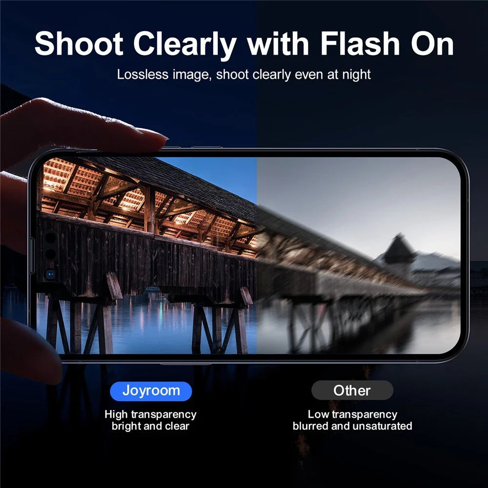 JOYROOM JR-LJ2 for iPhone 14 6.1 inch / 14 Max 6.7 inch Camera Lens Protector Full Cover Full Glue HD Clear Tempered Glass Film - 3