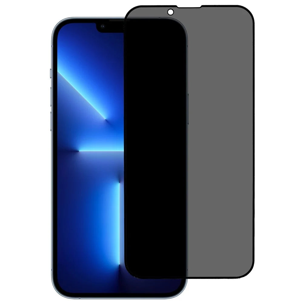 For iPhone 14 6.1 inch Full Covering High Aluminium-silicon Glass Film Anti-peep Privacy Protection Anti-wear Full Glue Silk Printing Tempered Glass Screen Protector - 1