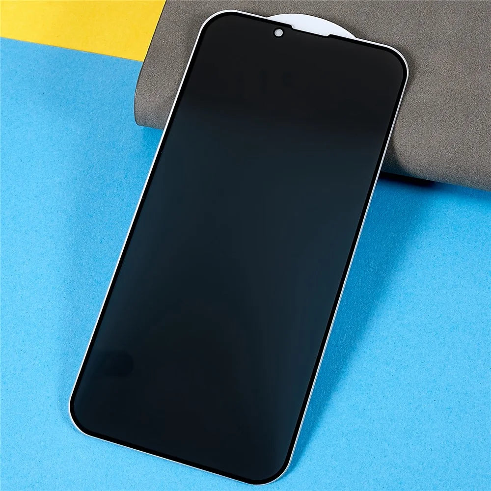 For iPhone 14 6.1 inch Full Covering High Aluminium-silicon Glass Film Anti-peep Privacy Protection Anti-wear Full Glue Silk Printing Tempered Glass Screen Protector - 3