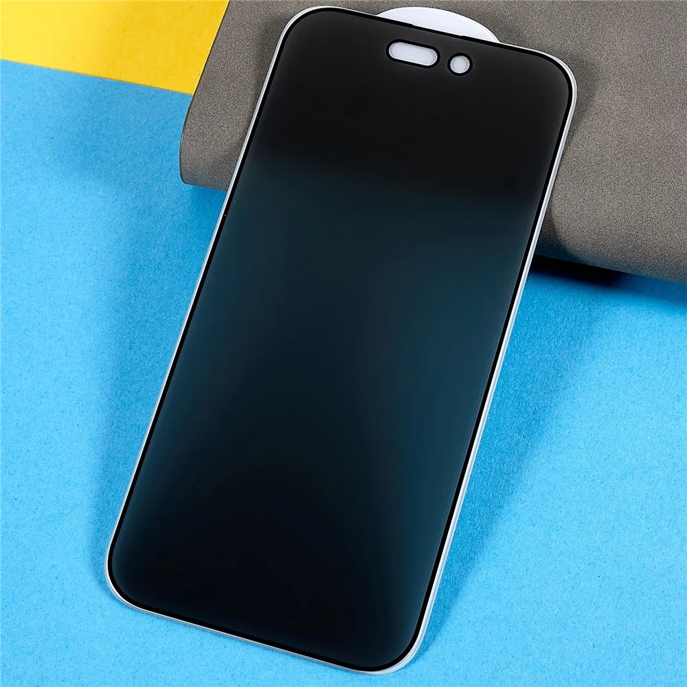 For iPhone 14 Pro Max 6.7 inch High Aluminium-silicon Glass Film Anti-peep Full Glue Anti-explosion Silk Printing Full Covering Tempered Glass Screen Protector - 3