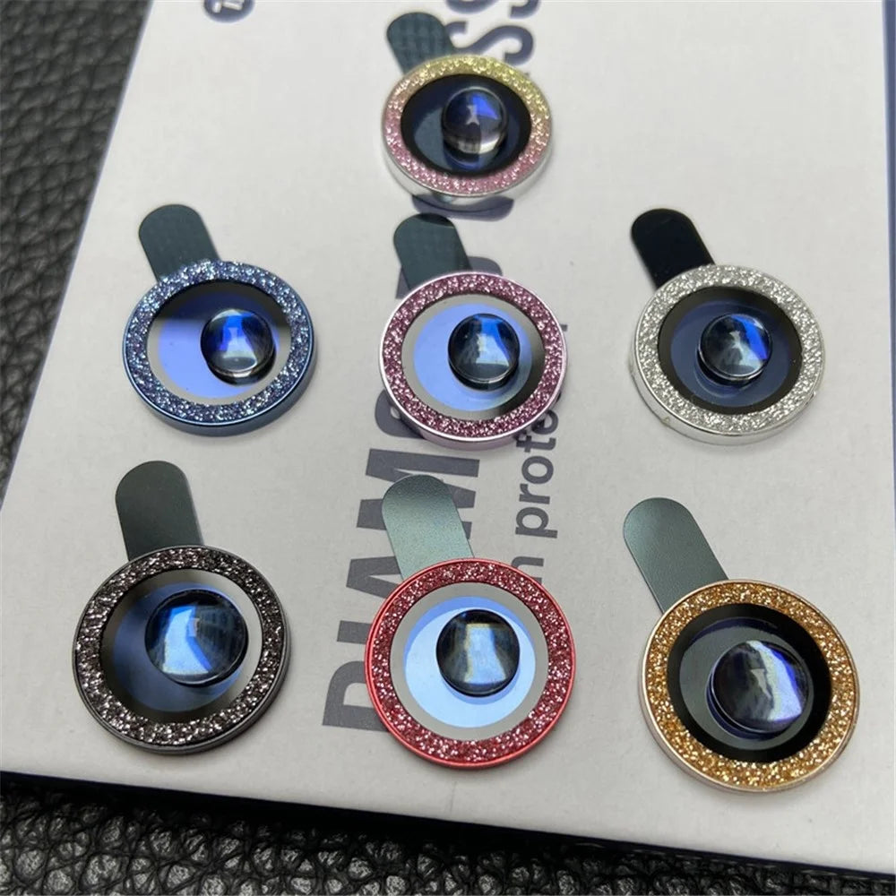 For iPhone 13 6.1 inch / 13 mini  2Pcs / Set Glitter Ring Design Anti-scratch Tempered Glass Camera Lens Protector Guard Film - Silver - 7