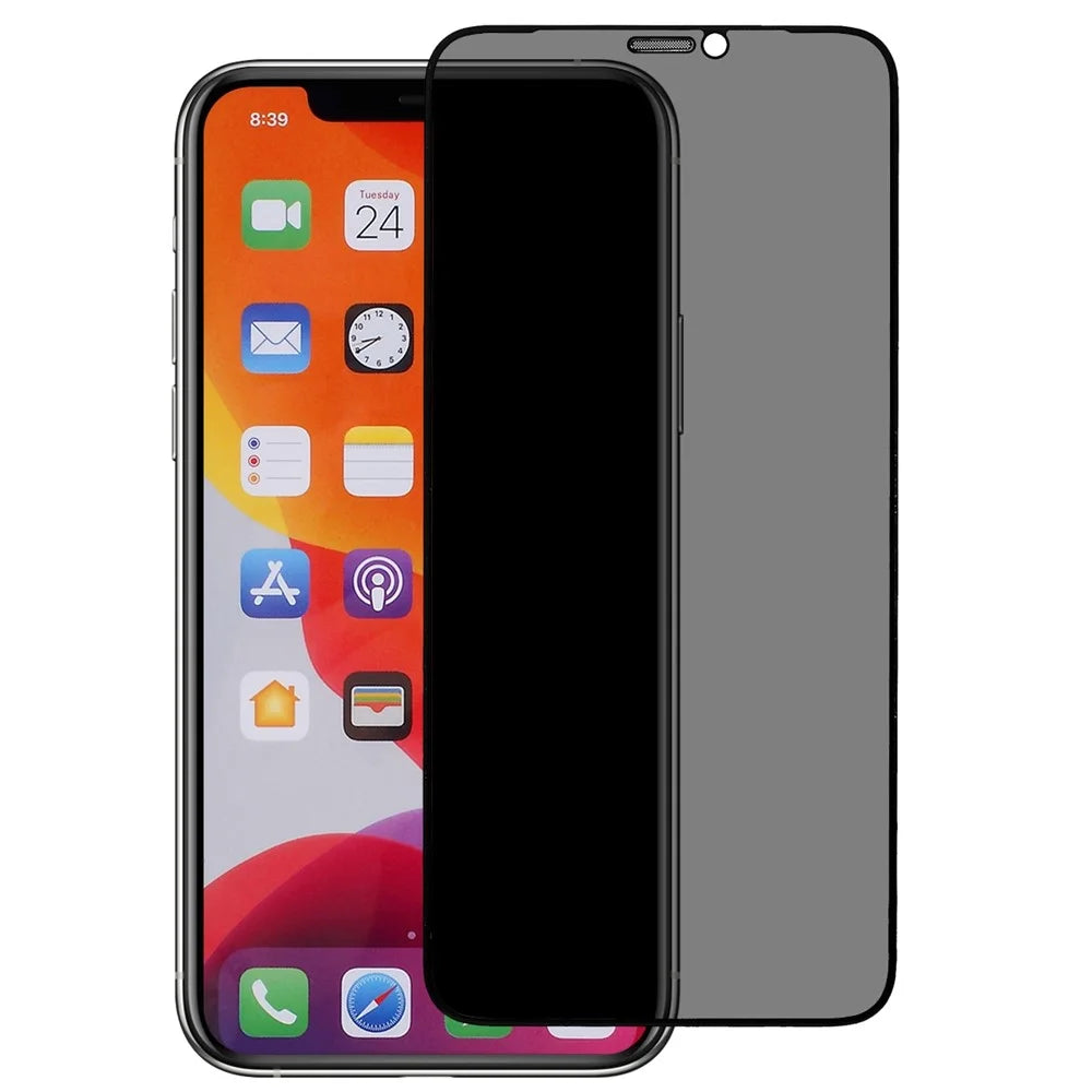For iPhone 11 / XR 6.1 inch Dust-proof Privacy Screen Protector High Aluminium-silicon Glass Full Cover Full Glue Anti-static Silk Printing Film with Easy Installation Kit - 1