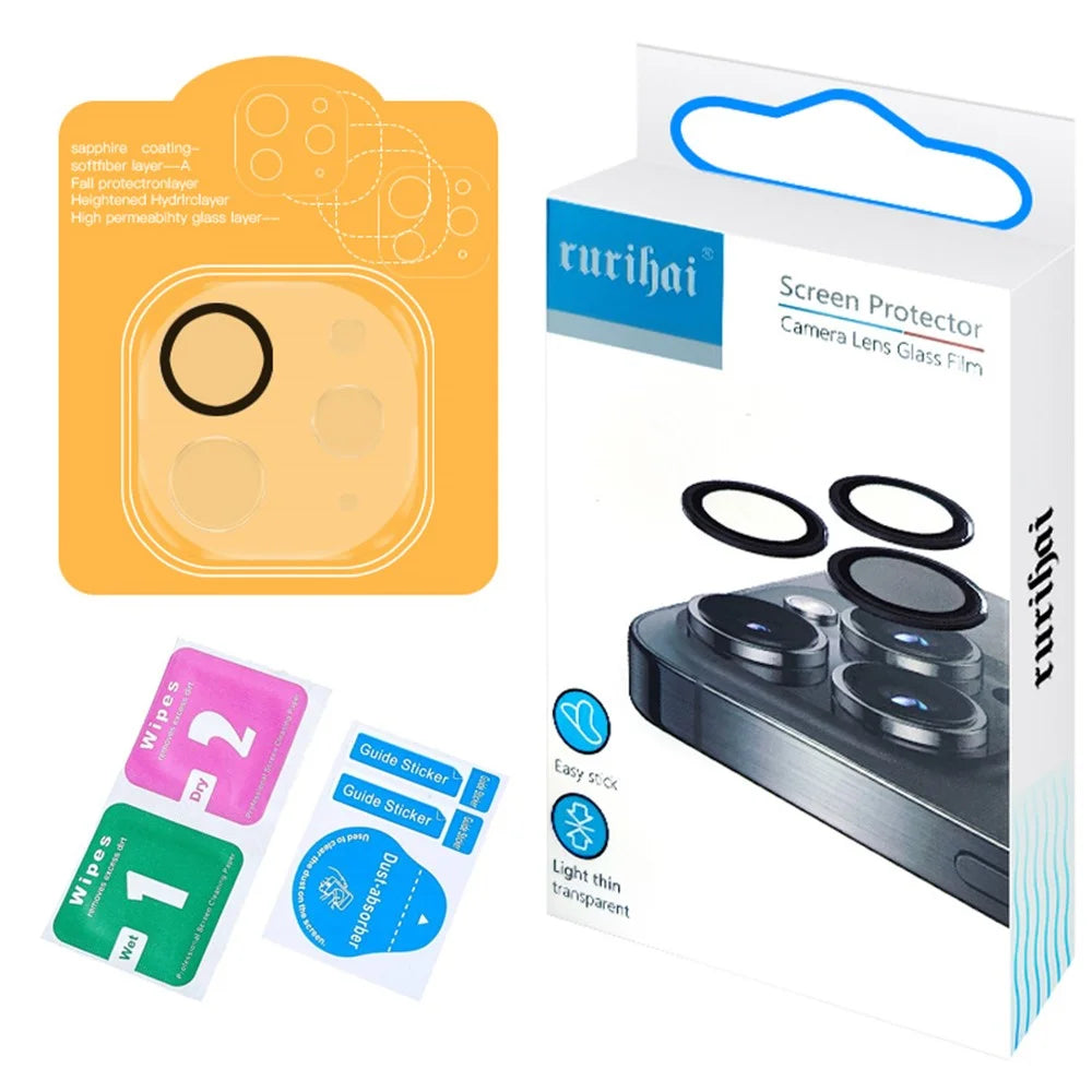 RURIHAI For iPad Pro 13 (2024) Camera Lens Protector 3D Silk Printing High Aluminum-Silicon Glass Lens Film - 4