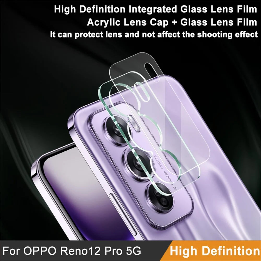 IMAK For Oppo Reno12 Pro 5G (Global) Camera Lens Protector Clear Acrylic Lens Cap + Tempered Glass Lens Film - 2