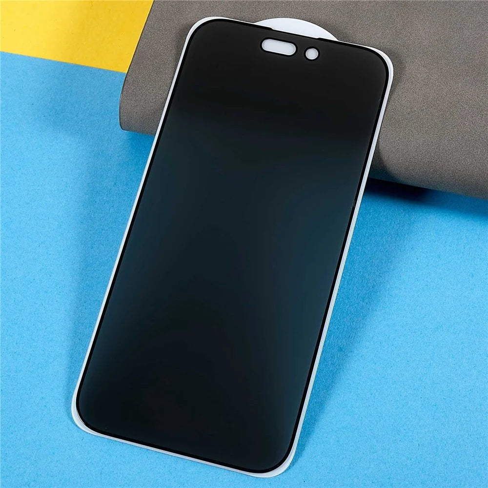 For iPhone 14 Pro Max 6.7 inch Anti-spy Matte Tempered Glass Bright Silk Printing Edge Full Cover Full Glue Screen Protector - 3