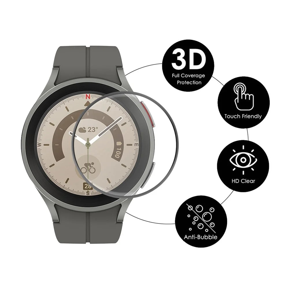 ENKAY HAT PRINCE 2Pcs / Set Screen Protector for Samsung Galaxy Watch 5 Pro 45mm 3D Curved Soft PC Edge + PMMA Full Cover Ultra Clear Film - 2