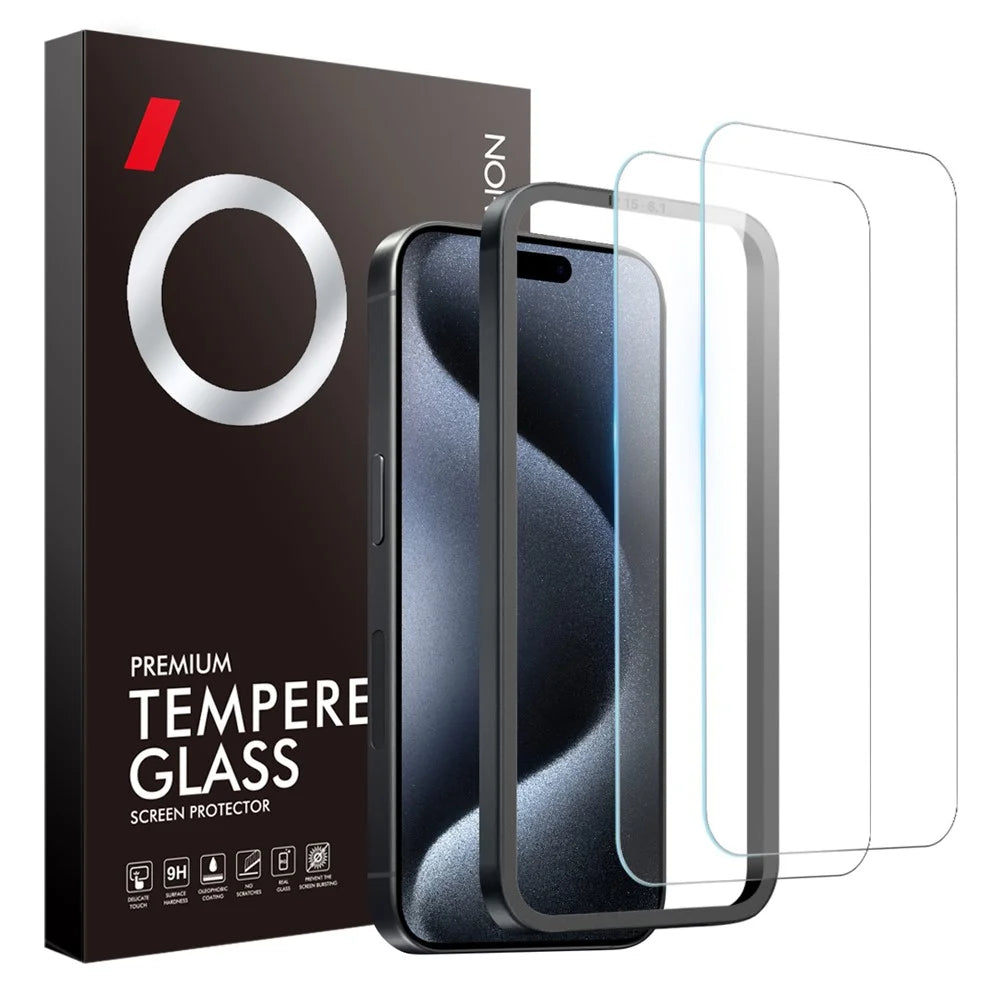 NORTHJO 2Pcs A+ For iPhone 15 Pro Screen Protector 0.3mm 2.5D Clear Tempered Glass Film with Installation Tool - 1