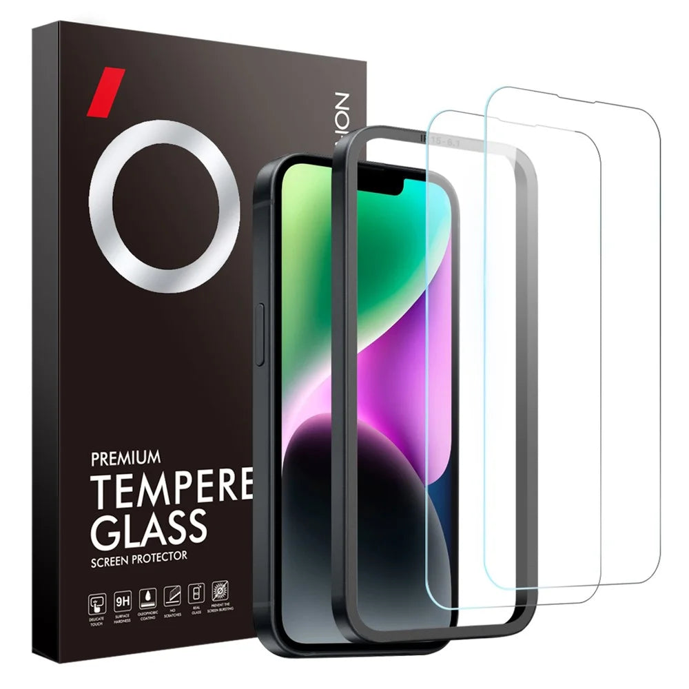 NORTHJO 2Pcs A+ For iPhone 14 Screen Protector Ultra Clear Tempered Glass Film with Installation Tool - 1