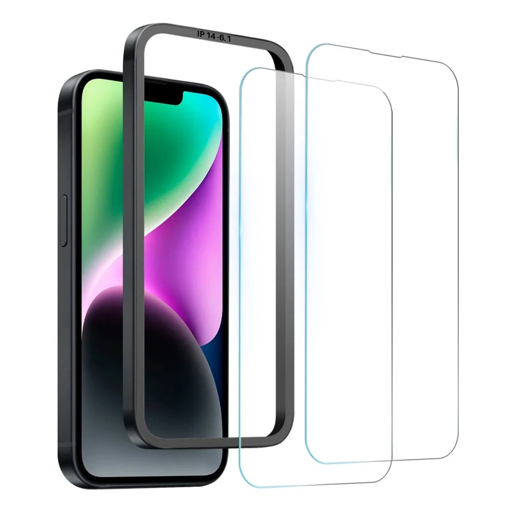NORTHJO 2Pcs A+ For iPhone 14 Screen Protector Ultra Clear Tempered Glass Film with Installation Tool - 2