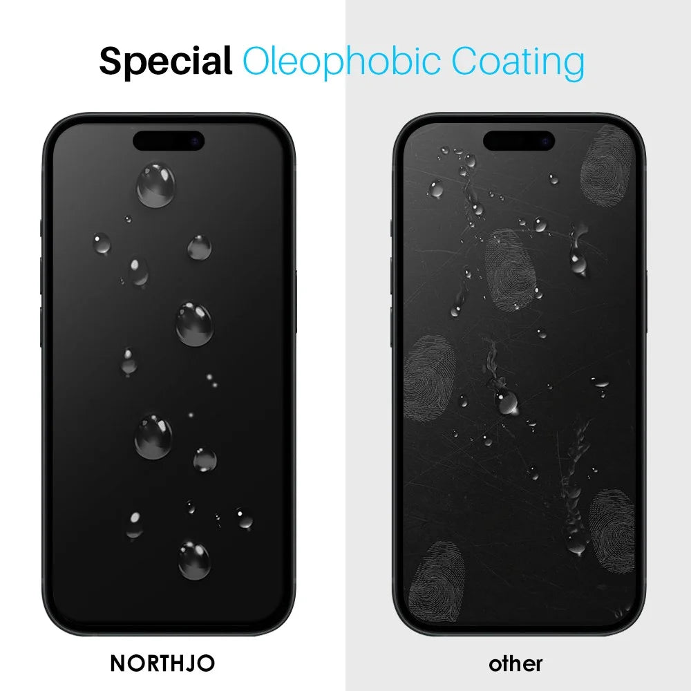 NORTHJO 2Pcs A+ For iPhone 15 Screen Protector 0.3mm High Aluminum-Silicon Glass Film with Alignment Frame - 4