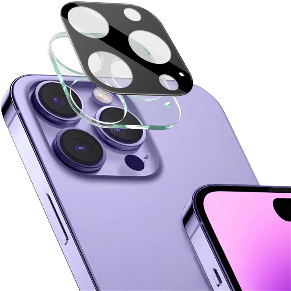 IMAK For iPhone 16 Pro  /  16 Pro Max Tempered Glass Camera Lens Protector+Acrylic Lens Cap (Black Version) - 1