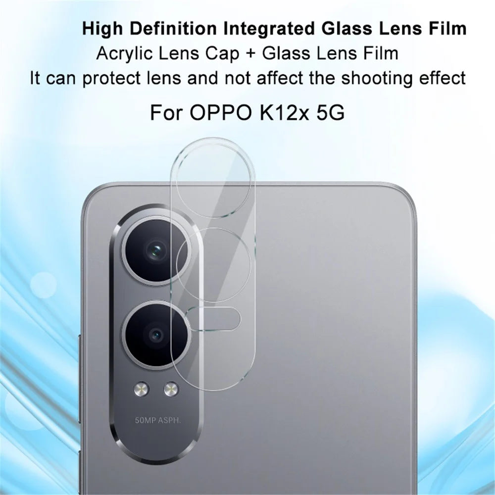 IMAK For OnePlus Nord CE4 Lite 5G / Oppo K12x 5G (China) Camera Lens Protector + Acrylic Lens Cap Tempered Glass - 2