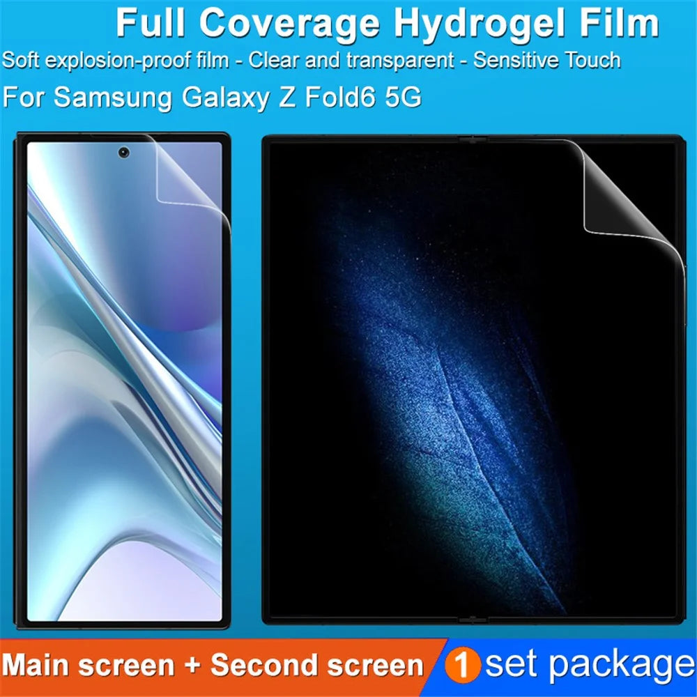 IMAK Hydrogel III Film For Samsung Galaxy Z Fold6 5G Soft TPU Screen Protector Set with Clear Outer, Inner Film - 2