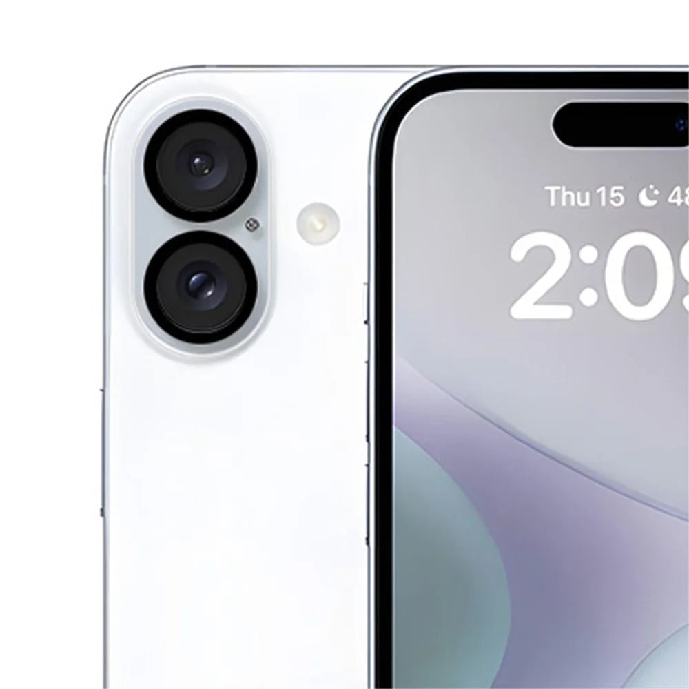 RURIHAI For iPhone 16 Plus / 16 Camera Lens Protector High Aluminum-Silicon Glass Black Circle Lens Film - 2