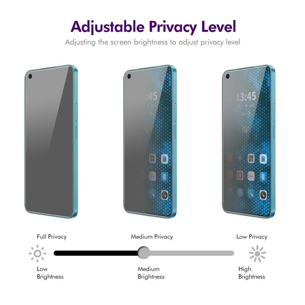 ENKAY HAT PRINCE 2Pcs For Oppo Reno7 SE 5G Full Glue Screen Protector Anti-Spy Privacy - 3