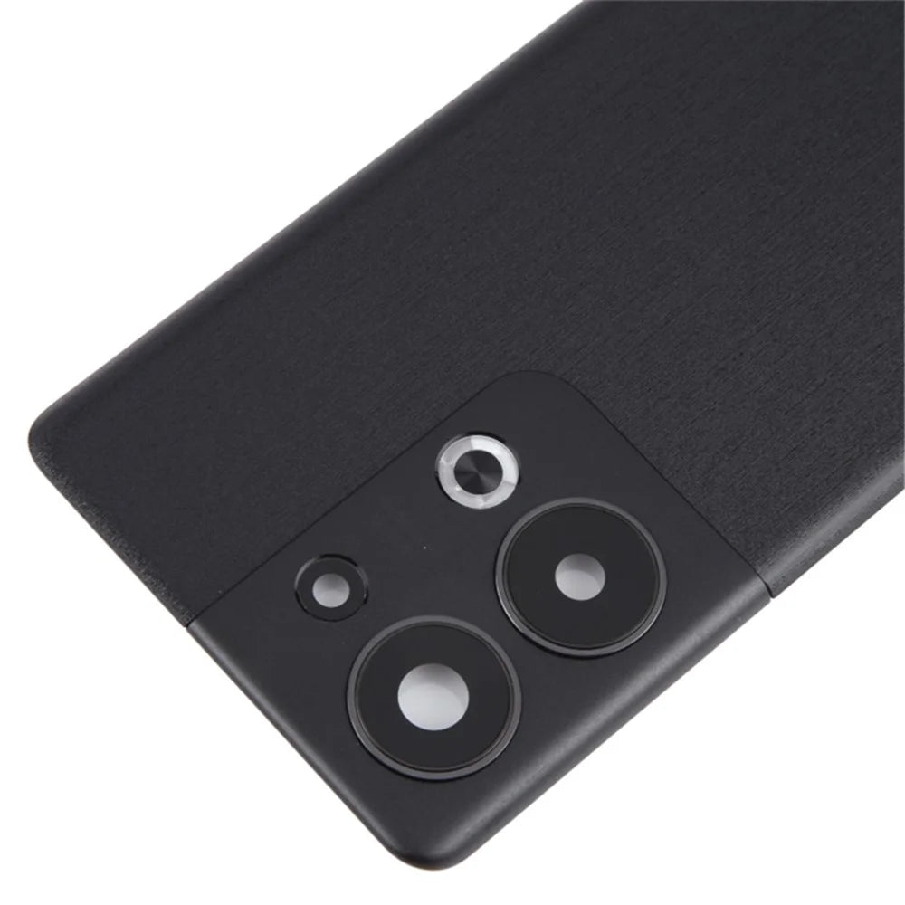 For Oppo Reno9 Pro+ 5G Battery Cover Matte Back Rear Housing with Camera Ring Cover Parts (Without Logo) - Black - 4