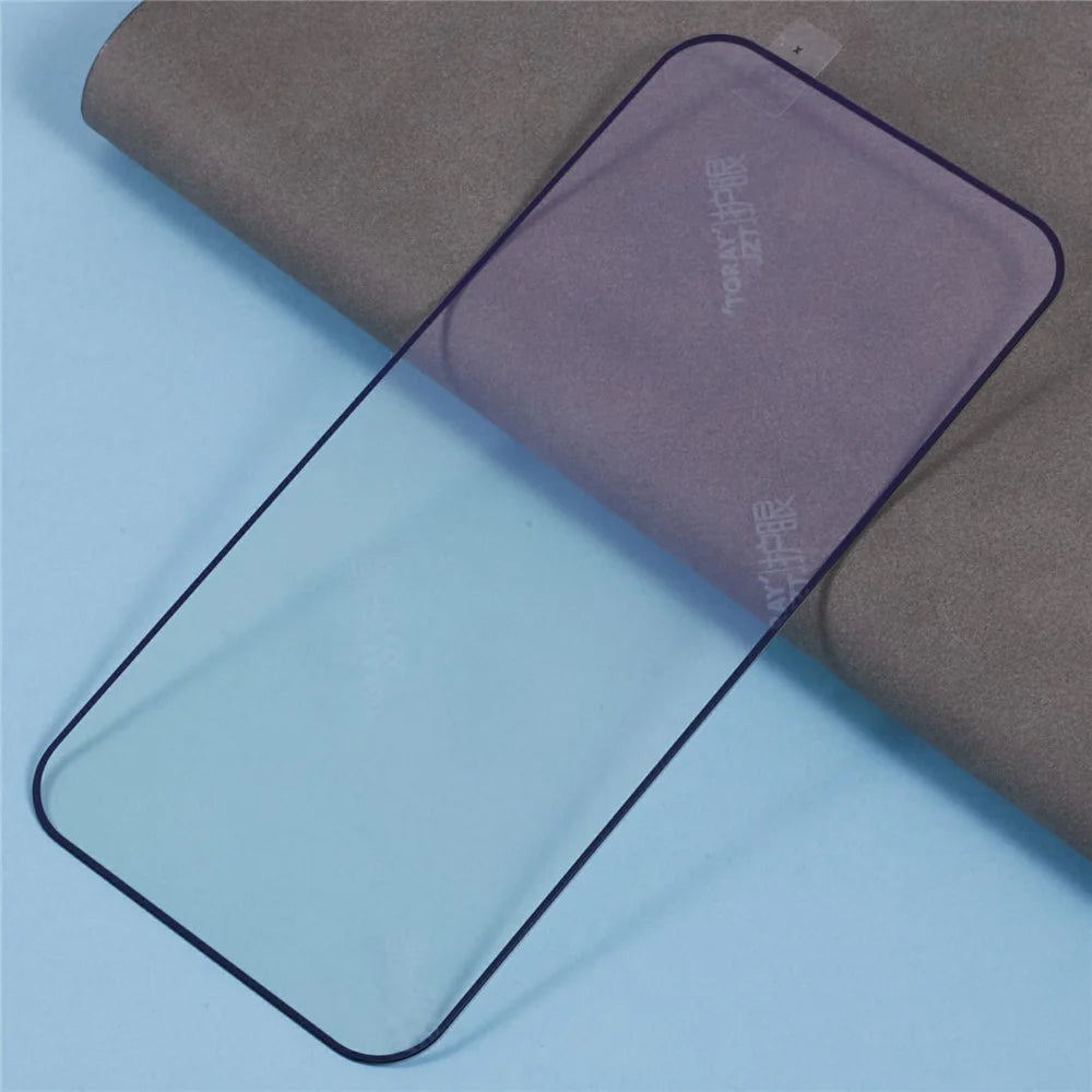 For Google Pixel 9 / 9 Pro High Aluminium-Silicon Glass Screen Protector Purple Light Protection Silk Printing Screen Film - 3