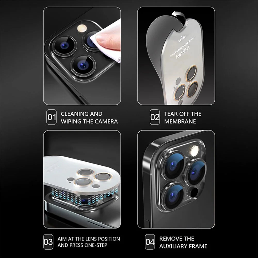 X-LEVEL AR Spotlight Series For Samsung Galaxy S23 Ultra Camera Lens Protector Set Individual HD Lens Film - Black - 6