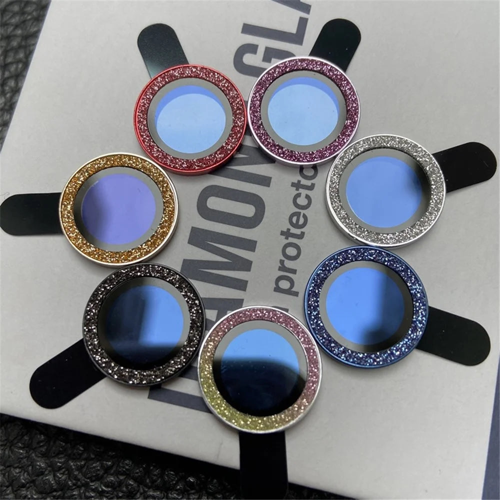 For iPhone 11 6.1 inch 2Pcs / Set Tempered Glass Camera Lens Protector Fine Glitter Powder Design Lens Protective Film - Silver - 4