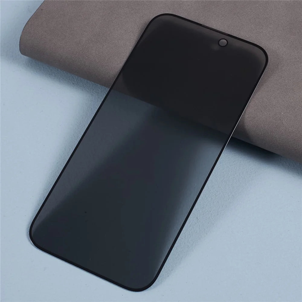 For iPhone 16 Full Glue Screen Protector Anti-Spy Tempered Glass Screen Film with Anti-Dust Net - 4