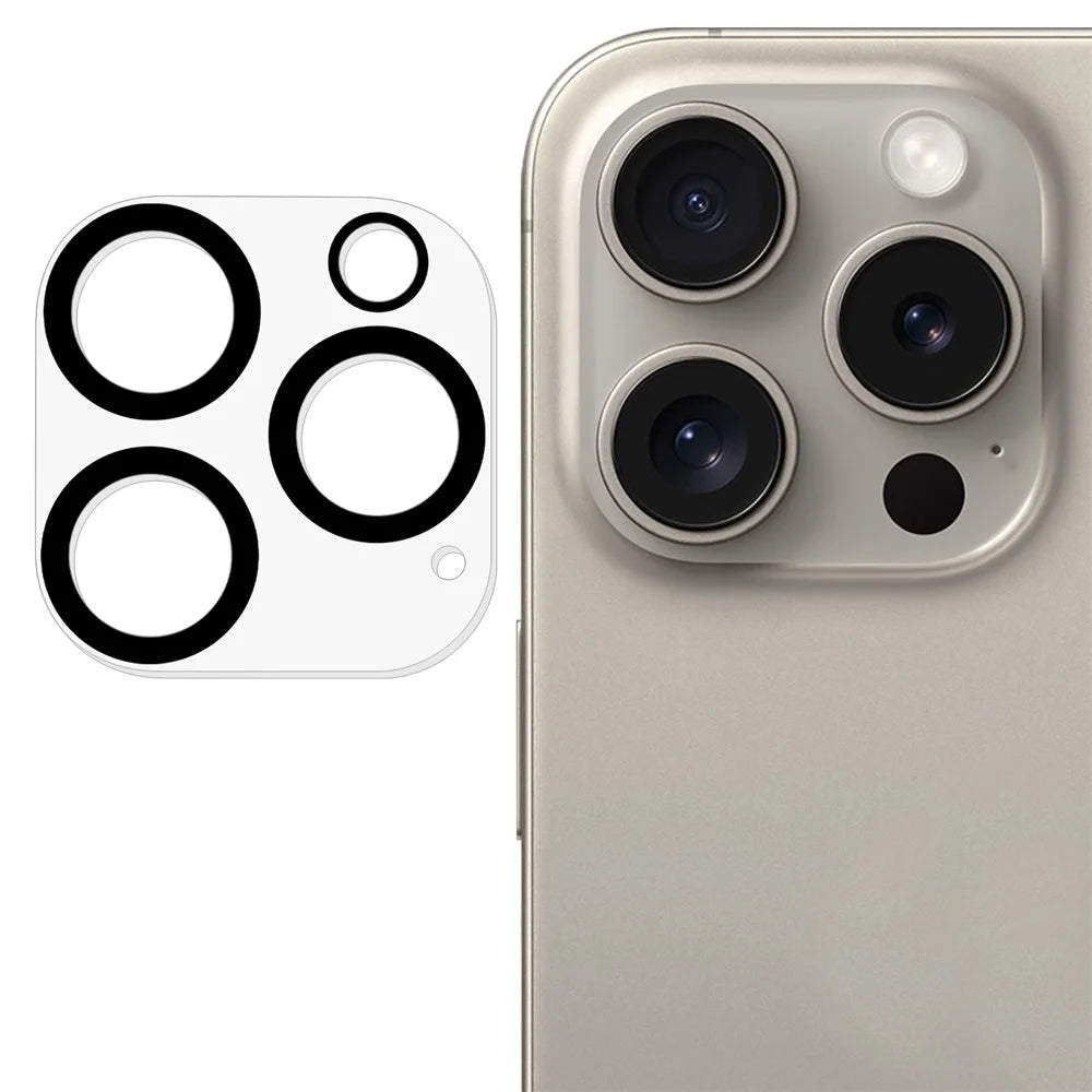 For iPhone 16 Pro  /  16 Pro Max Clear Camera Lens Protector Cell Phone Silk Printing Tempered Glass Lens Film - 1