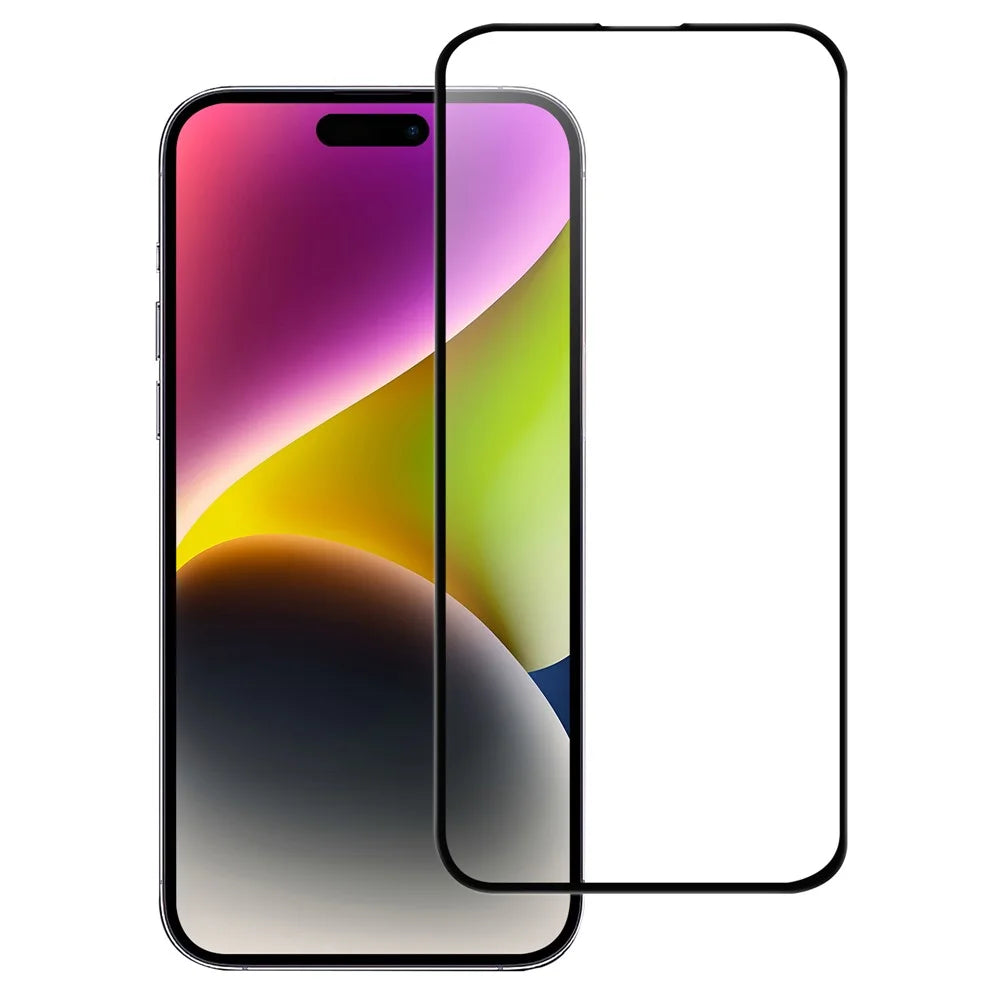 For iPhone 16 Pro Full Glue Screen Protector AGC Glass Black Edge Screen Film - 1