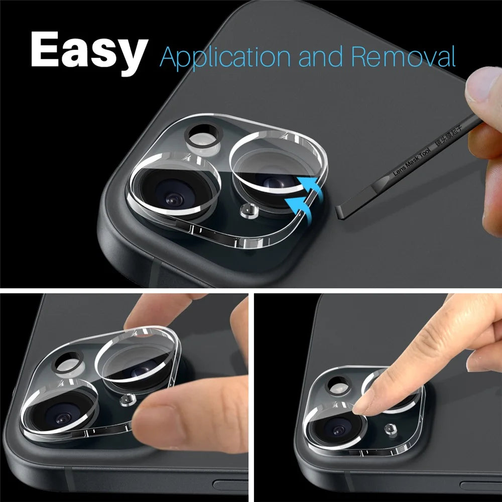 NORTHJO For iPhone 15 / 15 Plus Camera Lens Protector Tempered Glass HD Clear 3D Full Coverage - 6