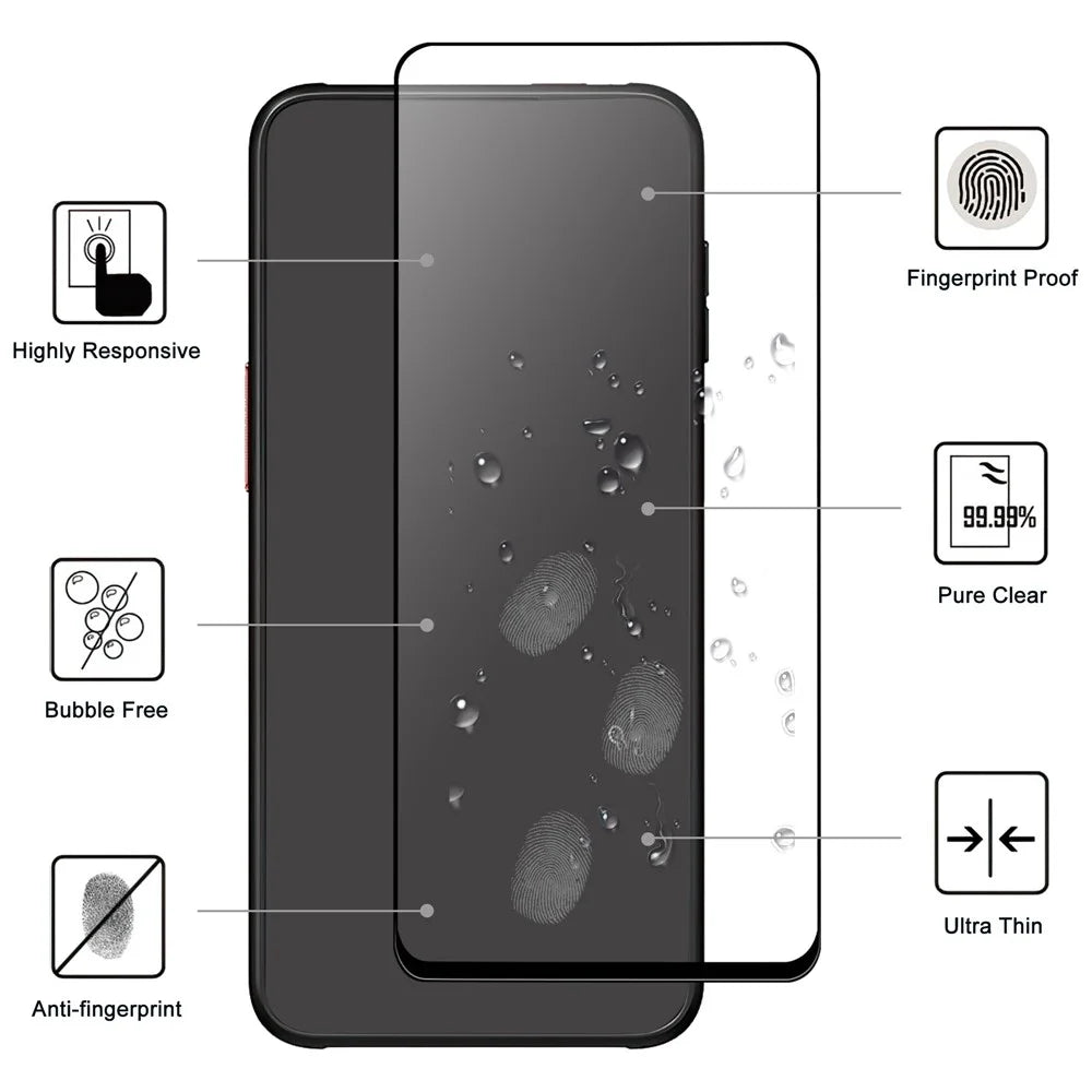 For Samsung Galaxy Xcover6 Pro 5G Tempered Glass Screen Protector Anti-explosion Black Edge Screen Protector HD Clear Anti-Fingerprint Full Glue AGC Screen Film - 2
