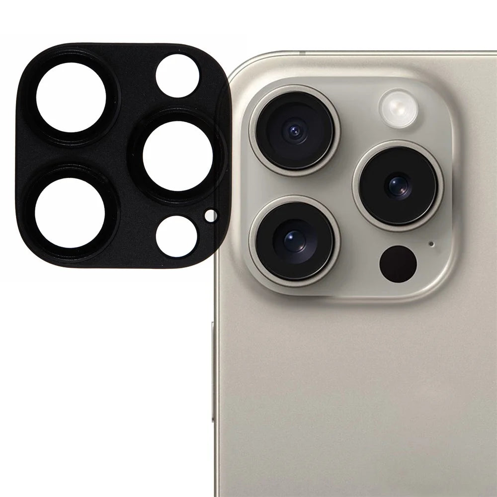 For iPhone 16 Pro / 16 Pro Max Camera Lens Protector Clear Matte Tempered Glass Lens Film - Black - 1