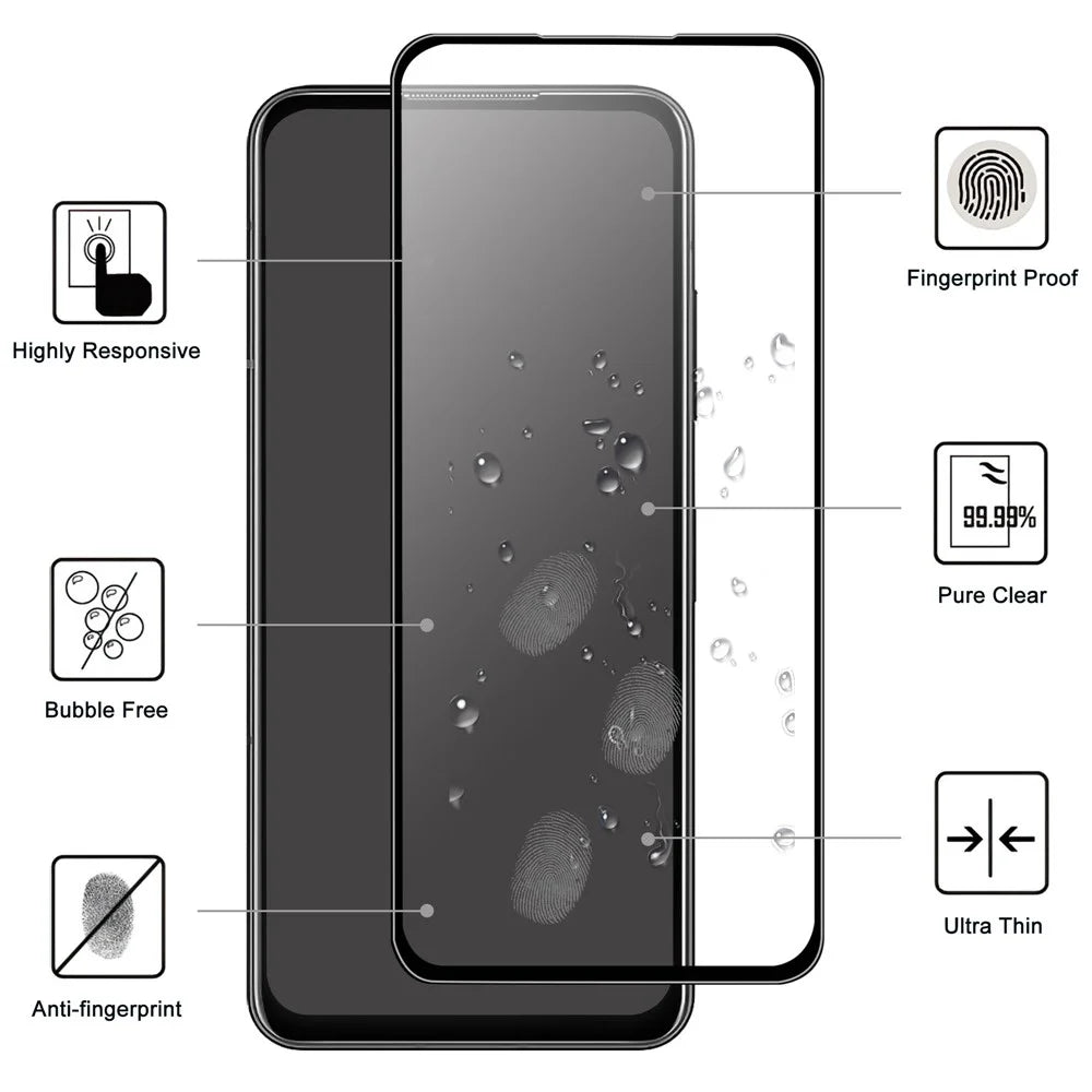 For Asus Zenfone 9 5G Tempered Glass Screen Protector Scratch-proof Black Edge Screen Protector HD Clear Anti-Fingerprint Full Glue AGC Screen Film - 2