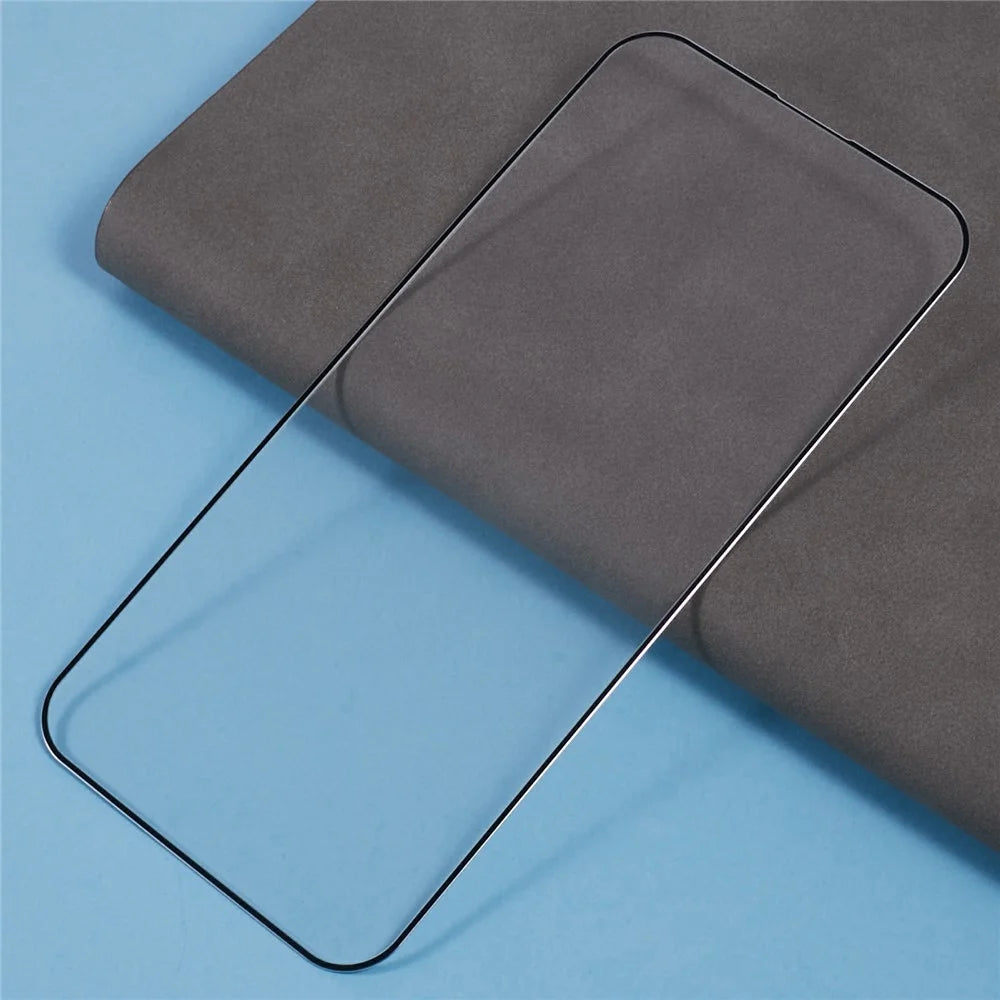 For iPhone 15 Pro Screen Protector Ultra Clear Metal Frame + Tempered Glass Film - 5