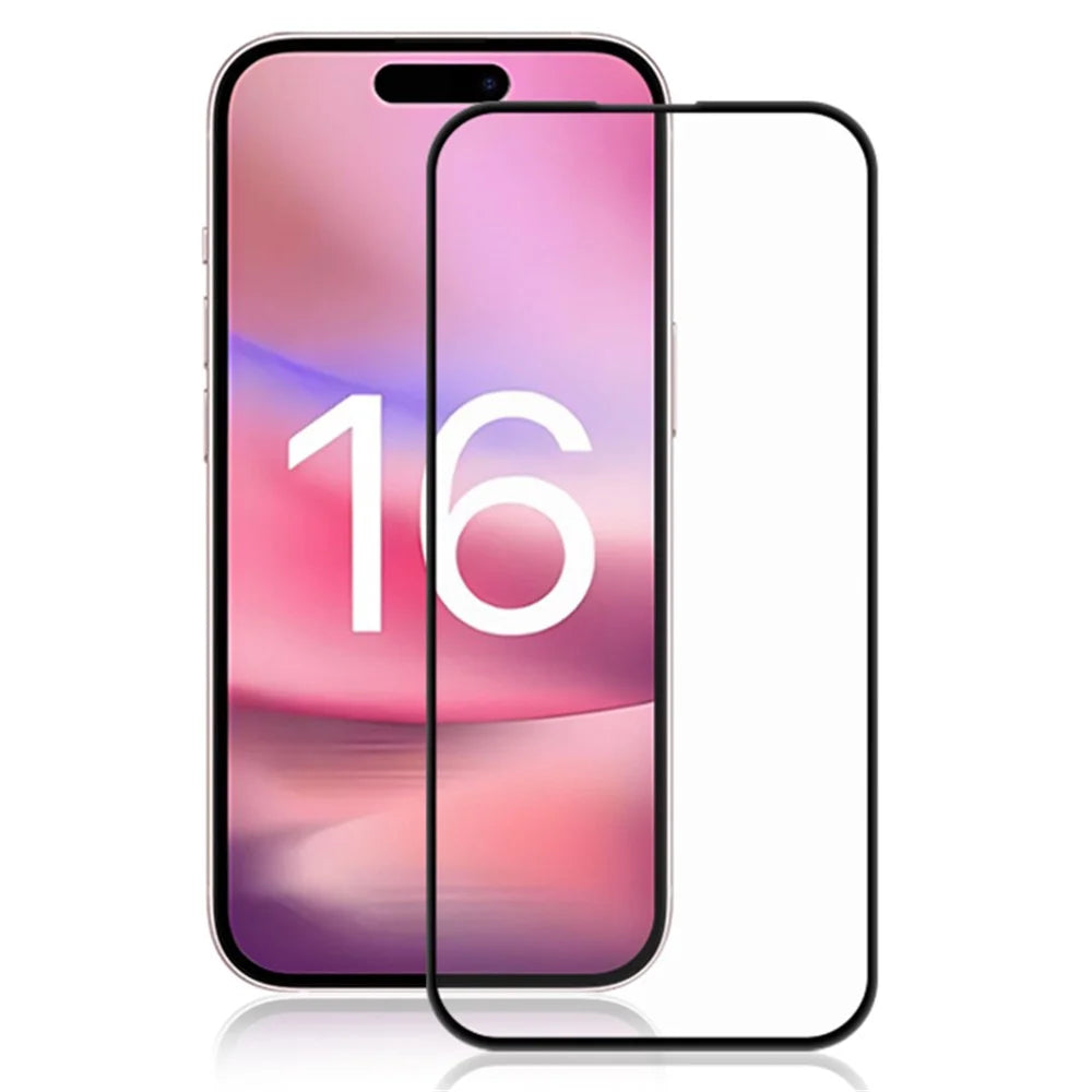 MOCOLO For iPhone 16 Full Screen Protector Black Edge Tempered Glass Film - Black - 1