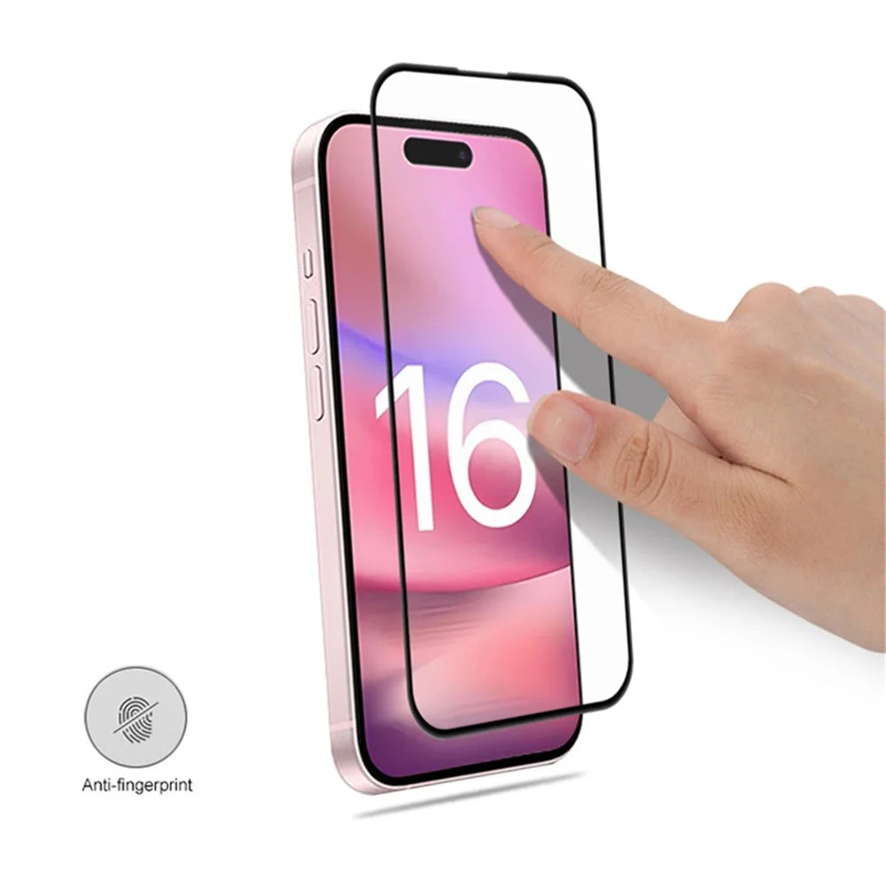 MOCOLO For iPhone 16 Plus Screen Protector 9H Hardness Silk Printing Tempered Glass Film - Black - 2