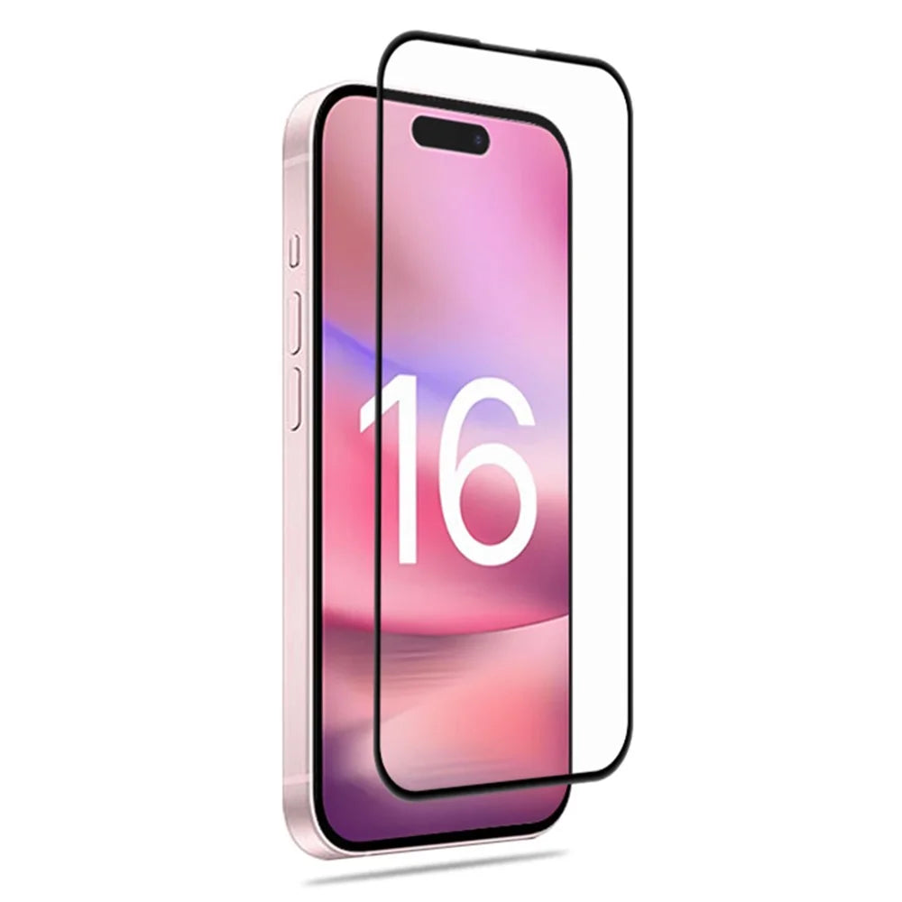 MOCOLO For iPhone 16 Plus Screen Protector 9H Hardness Silk Printing Tempered Glass Film - Black - 6
