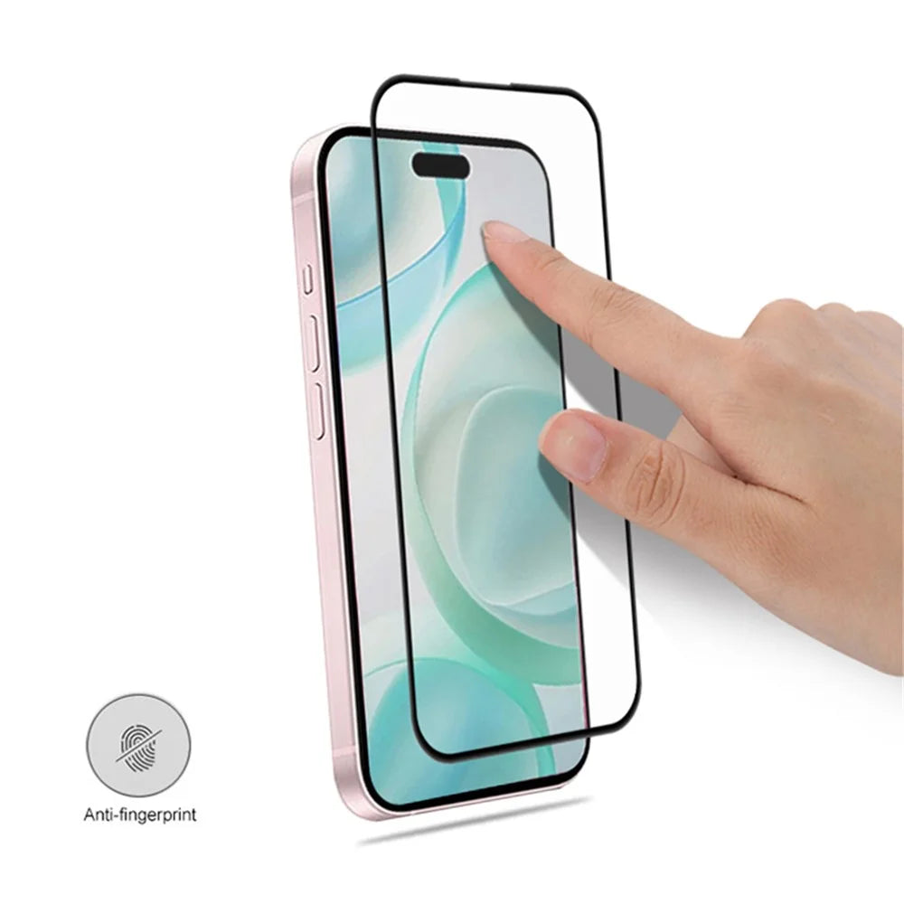 MOCOLO For iPhone 16 Pro Screen Protector Anti-Shatter Silk Printing Tempered Glass Film - Black - 2