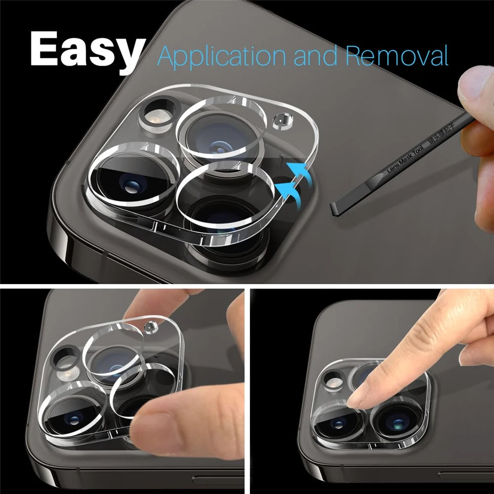 NORTHJO 2Pcs For iPhone 14 Pro  /  14 Pro Max Clear Camera Lens Protector HD 3D Integrated Tempered Glass Lens Film - 6