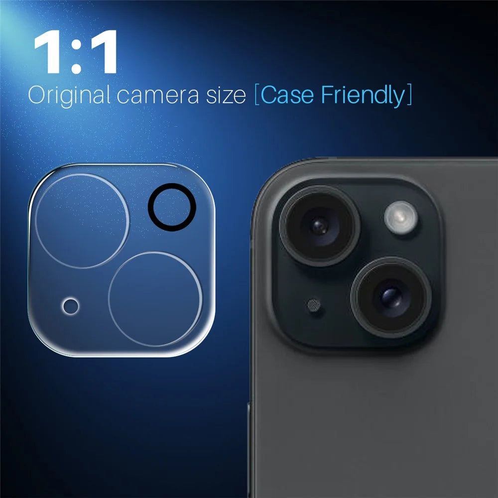 NORTHJO 2Pcs For iPhone 15  /  15 Plus Tempered Glass Camera Lens Protector Clear 3D Full Coverage Integrated - 5