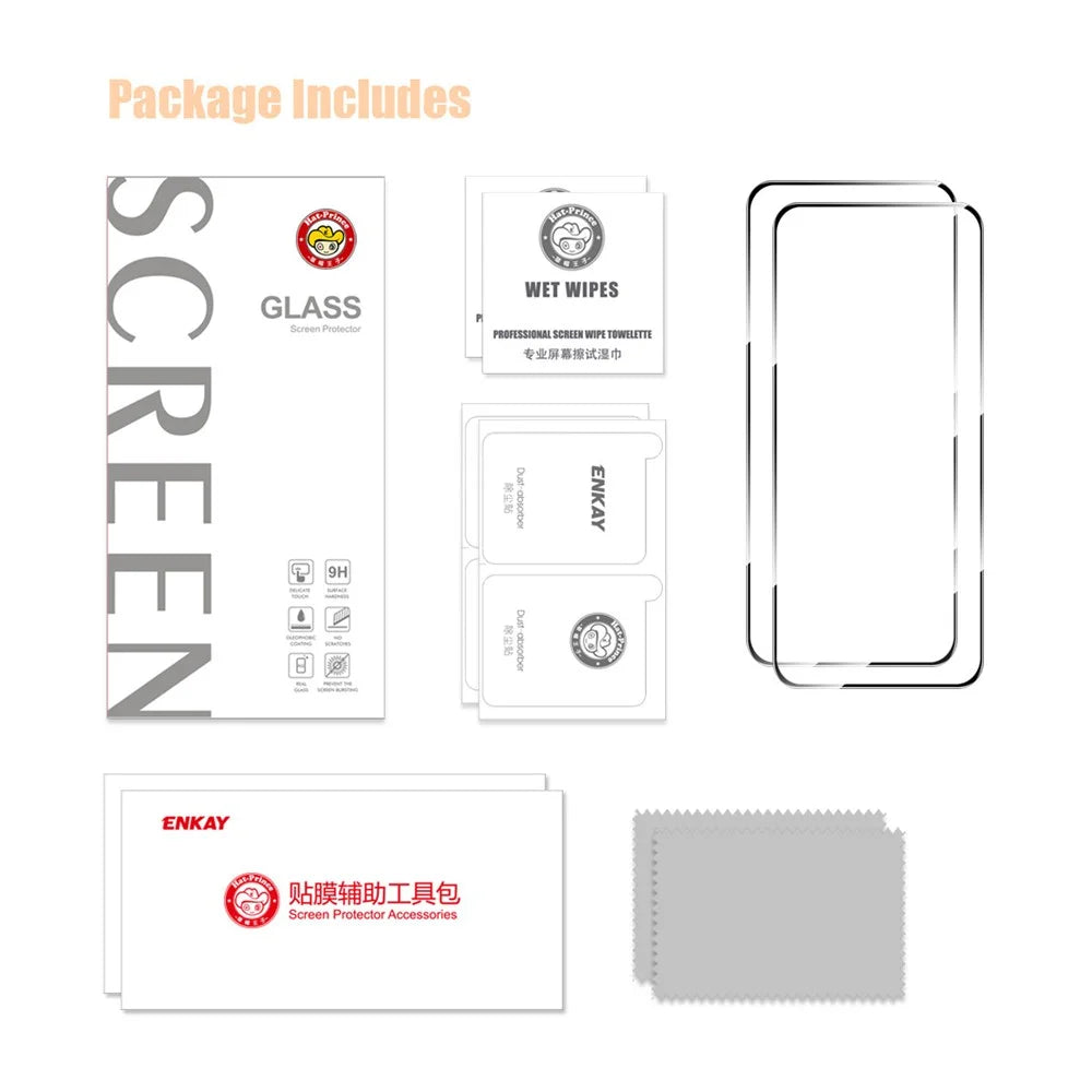 ENKAY HAT PRINCE 2Pcs For Samsung Galaxy M55 5G / F55 5G / C55 5G Screen Protector 0.26mm 2.5D High Aluminium-Silicon Glass Film - 7