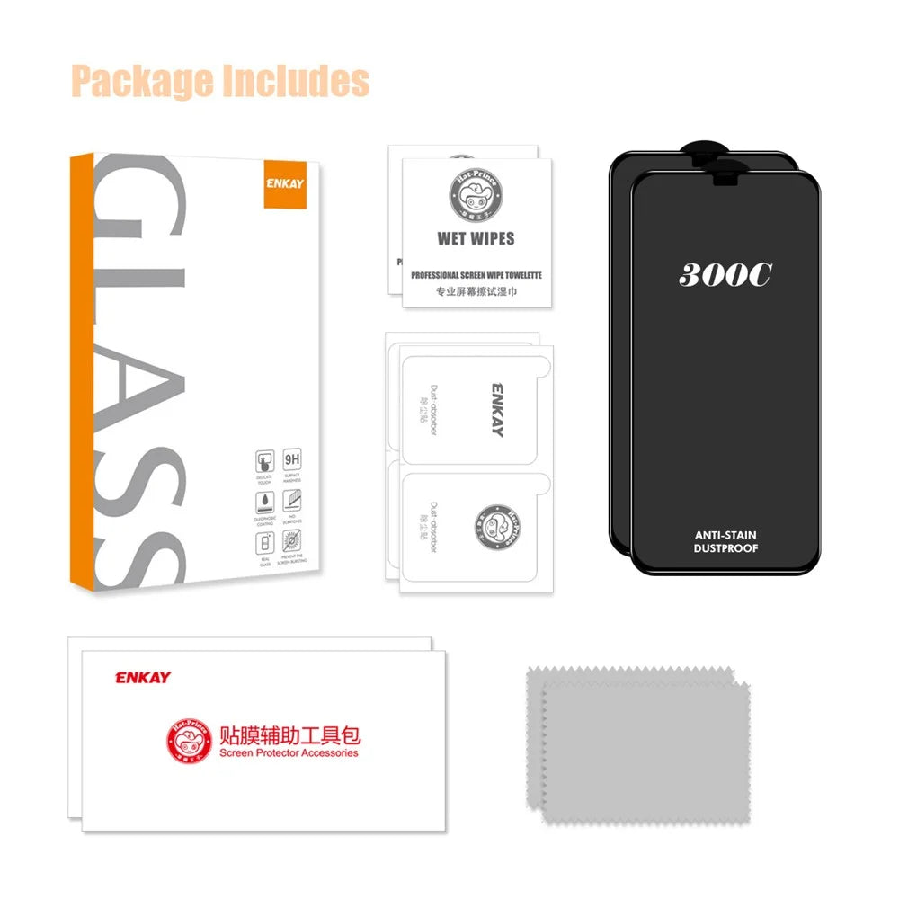 ENKAY HAT-PRINCE 2PCS For iPhone 12 Pro  /  12 Screen Protector 300C Large Arc Silk Print High Aluminium-Silicon Glass Film - 7