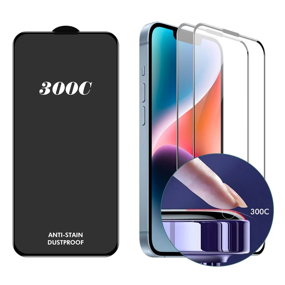 ENKAY HAT-PRINCE 2PCS For iPhone 14 Plus  /  13 Pro Max Screen Protector 300C Large Arc Silk Print High Aluminium-Silicon Glass Film - 1