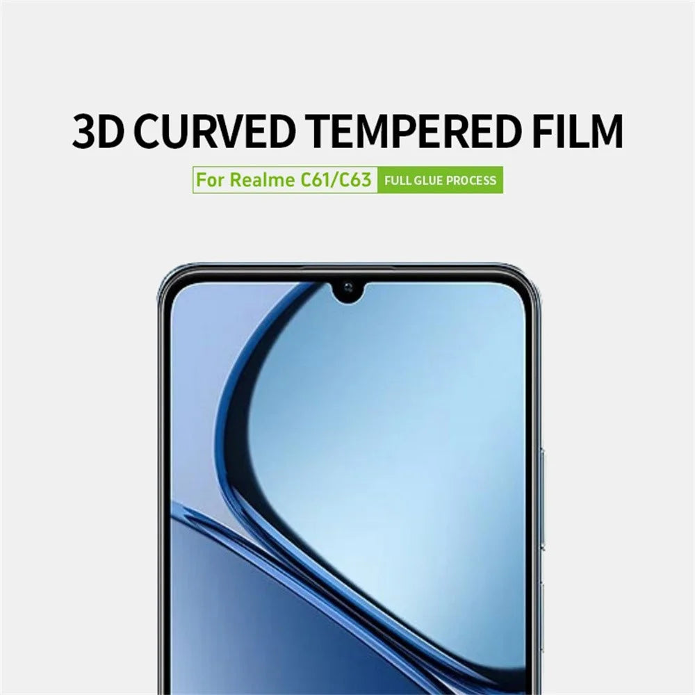 PINWUYO JK 3D Tempered Glass Film Series-2 for Realme Note 60x 4G / C63 4G / C61 4G Screen Protector Full Glue - 4