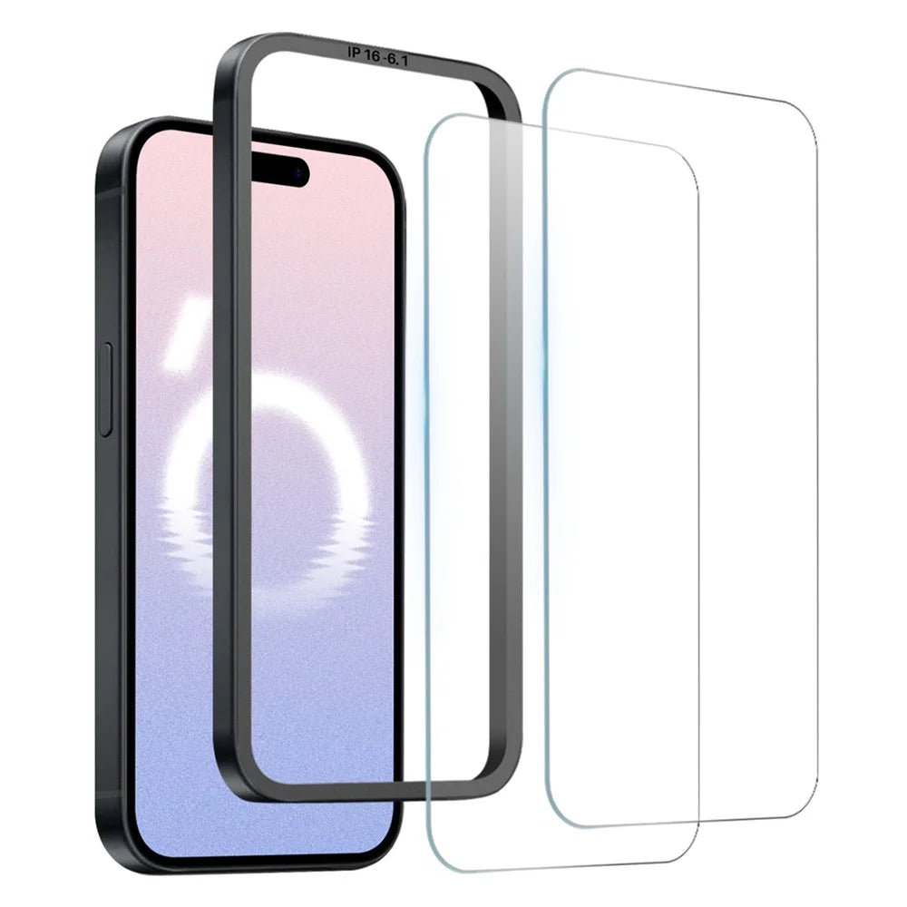 NORTHJO 2Pcs A+ For iPhone 16 Screen Protector Ultra Clear Tempered Glass Film with Installation Tool - 1