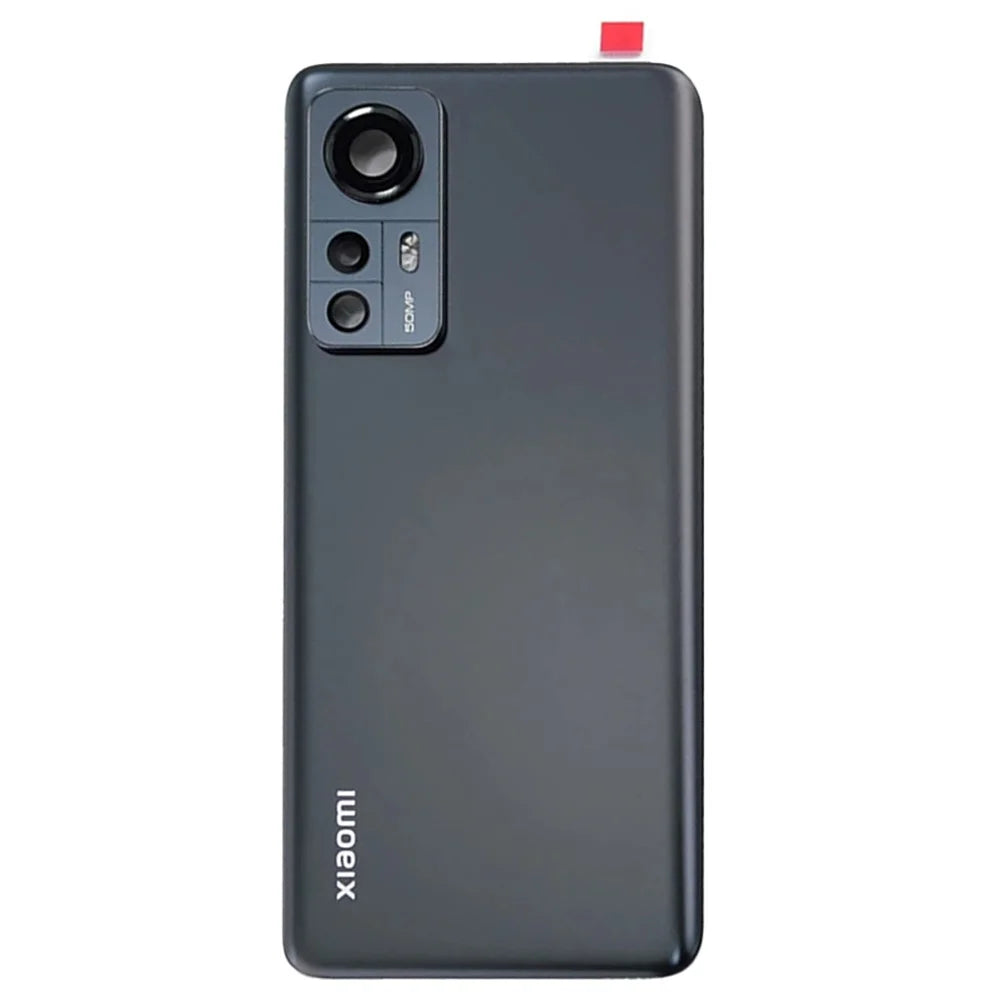 For Xiaomi 12 5G  /  12X 5G Back Battery Housing Cover with Camera Ring Lens Cover Spare Part - Black - 2