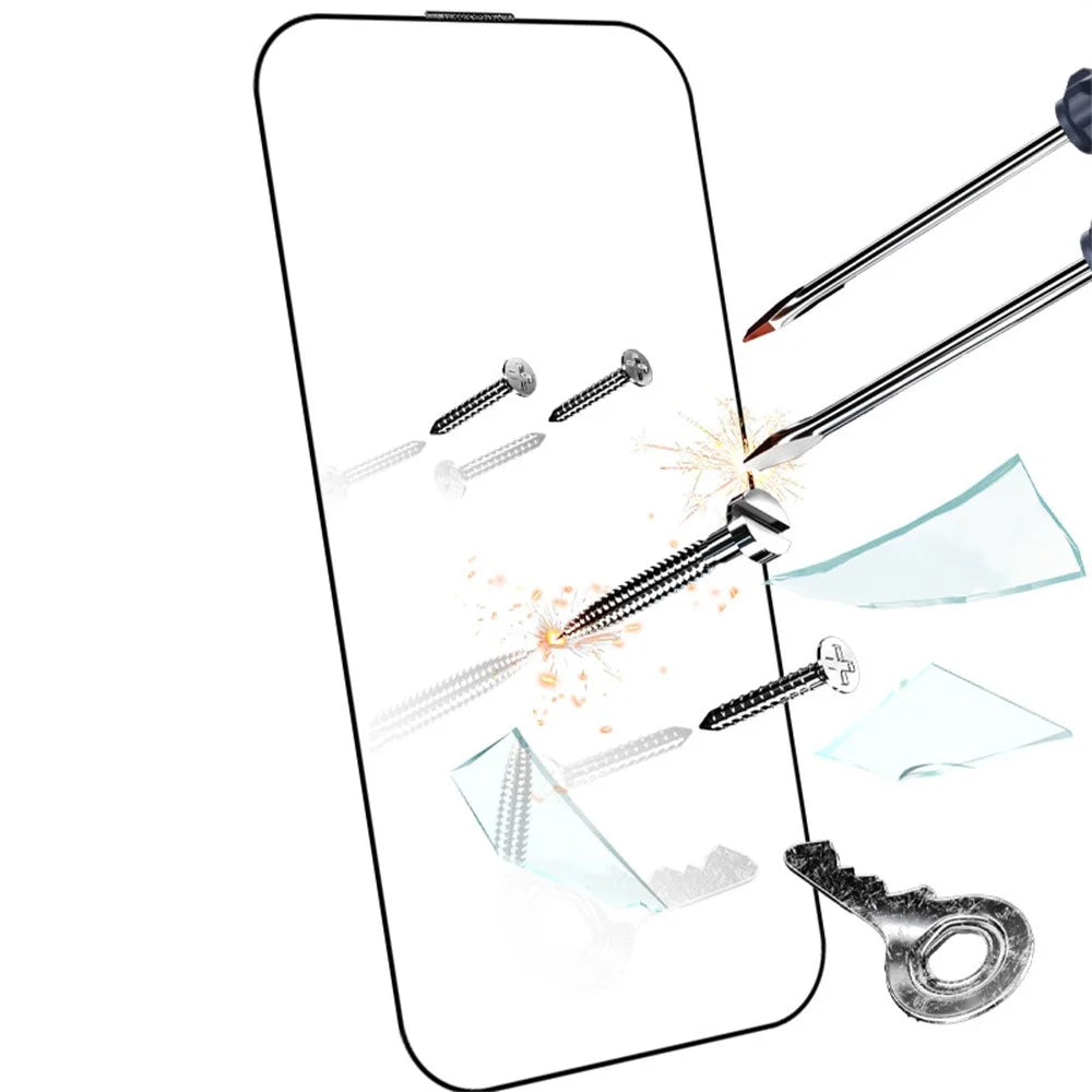 RURIHAI For iPhone 16 Pro Screen Protector Secondary Hardening High Aluminium-Silicon Glass Film - 4